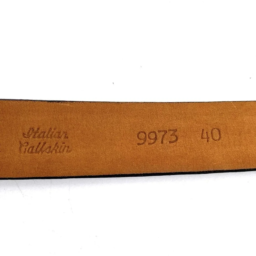 VTG Tulliani Brown Calfskin Croc Leather Belt 40 Handcrafted Western Exotic Men